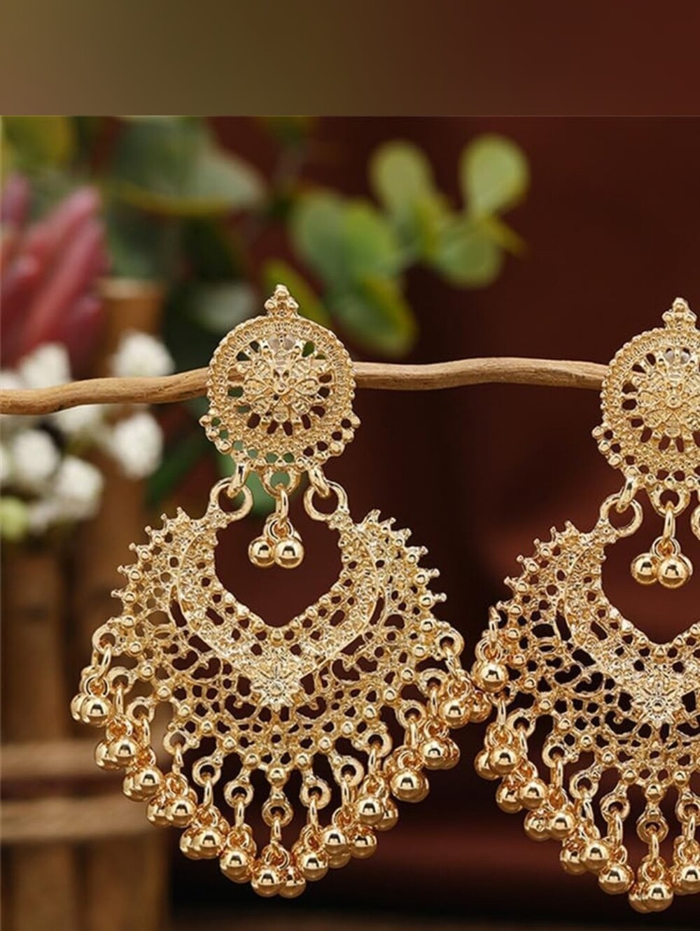 Boho Ball Tassel Statement Dangle Earrings Beaded Chandelier Drop